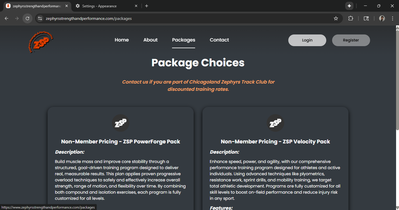 ZSP Packages Page